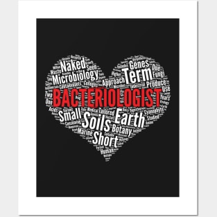 Bacteriologist Heart Shape Word Cloud Design print Posters and Art